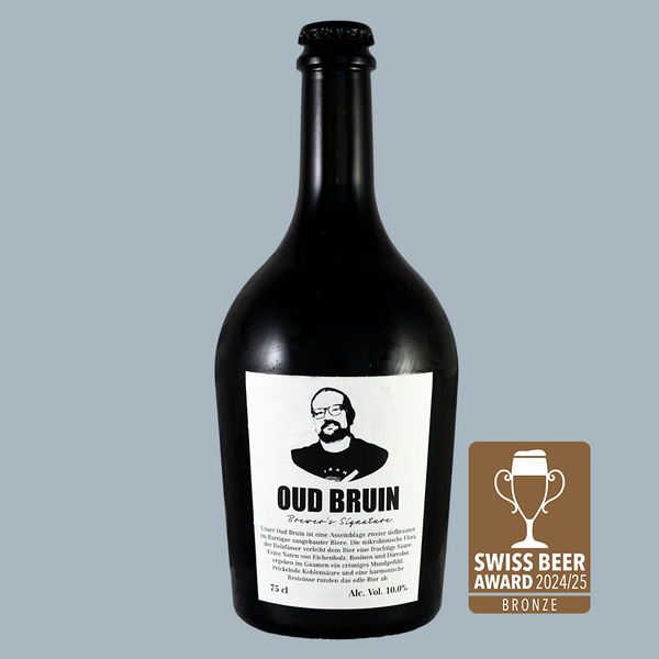 Schwarze Flasche mit schwarzem Kronkorken.