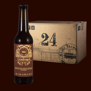 Foto mit Bierflasche und Karton